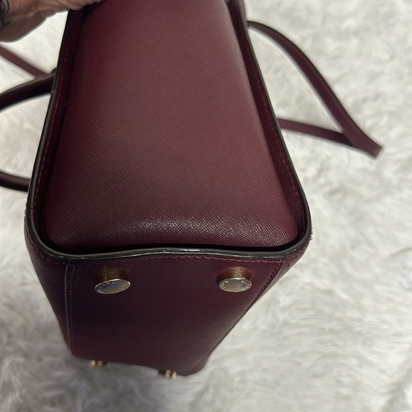 Michael Kors Selma Medium Saffiano Leather Satchel - Crossbody Bag color Merlot - Picture 10 of 13